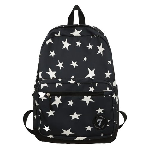 HOKMAH Y2K Backpack Women Men, Cute Daypack Grunge Stars Vintage Chic Trendy Design Bookbag Backpack Daily Use Hiking Trip (black)