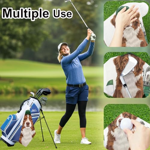 Australian Shepherd Golf Towel - 16x24 Inch Waffle Weave - Multi 1435