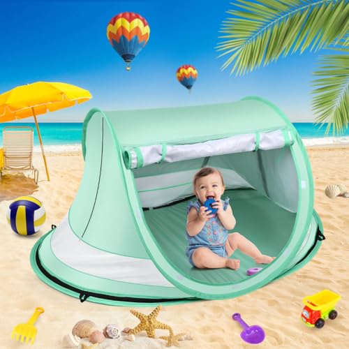Baby Beach Tent - Pop Up UV Sun Shade for Infants, Green