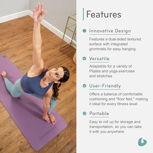 EcoWise Pilates Mat - Non-Slip Exercise Mat for Yoga - Purple