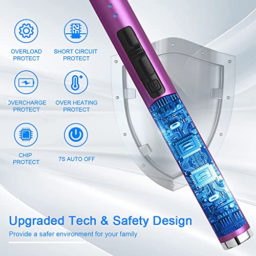 USB Rechargeable Electronic Arc Lighter - Windproof Flameless - Purple