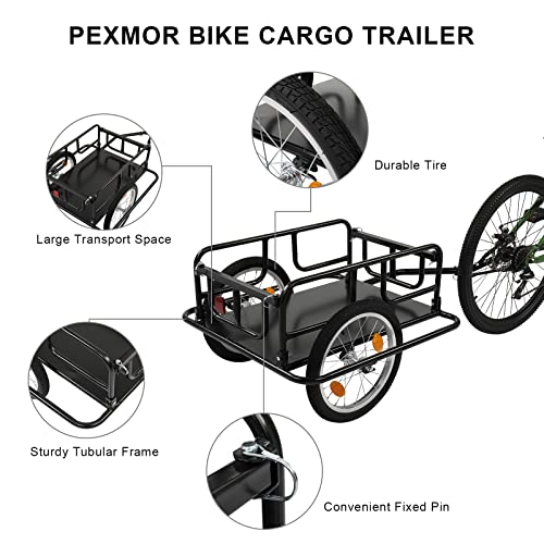 Foldable Bicycle Cargo Trailer with Universal Hitch & 16" Wheels