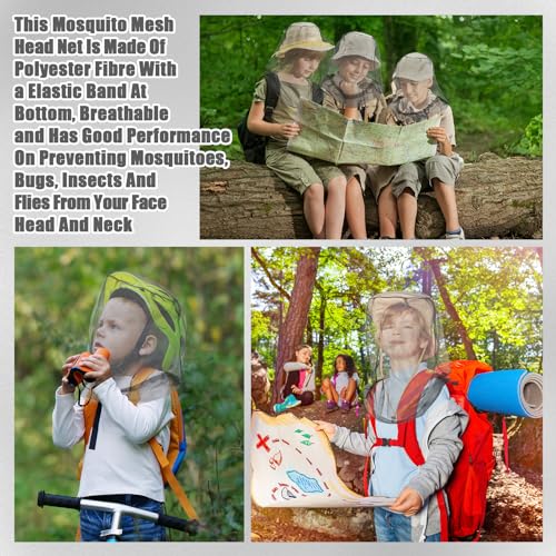Mosquito Head Net - 2 Pack Breathable Mesh with Drawstring
