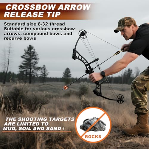 Crossbow Bolt Decocking Heads - Universal Release Tips, 2pcs Orange