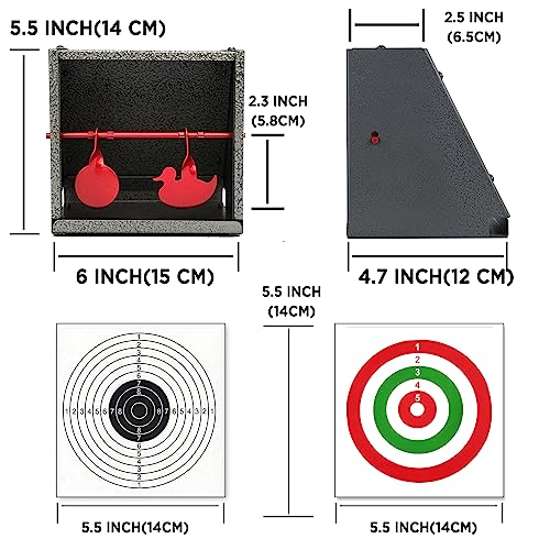 BB Trap Target with 20 Paper Targets for Airsoft & Pellet Guns