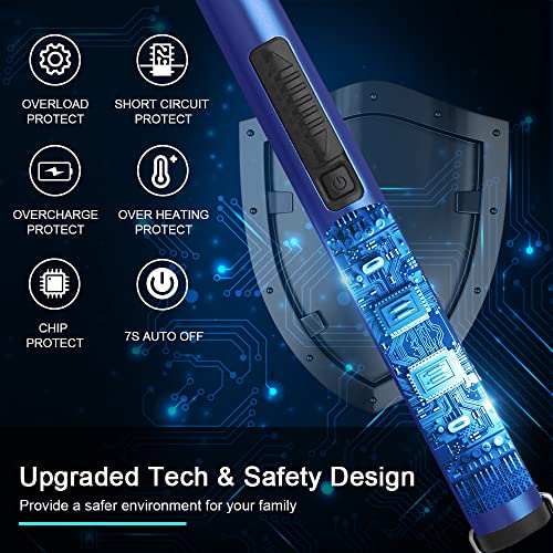 USB Rechargeable Electric Candle Lighter with 360° Flexible Neck - Dark Blue