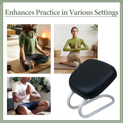 Adjustable Height Kneeling Meditation Stool - Black C
