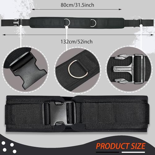 Neoprene Padded Waist Resistance Belt with Metal Rings for Cable & Strength Training