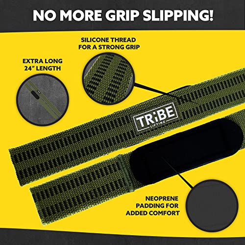 21-Inch Wrist Wraps and 24-Inch Lifting Straps Set - Green