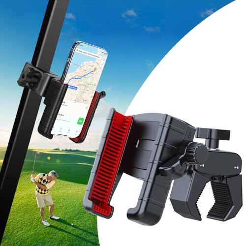 Efocakiox Golf Cart Phone Holder Mount with 360° Rotation and Quick Lock Release