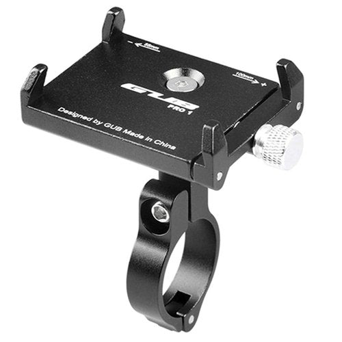GUB PRO1 Universal Alloy Bike Cell Phone Holder Aluminum Bicycle Handlebar Phone Support for 3.5-6.2inch Bike Bracket Mount (Black)