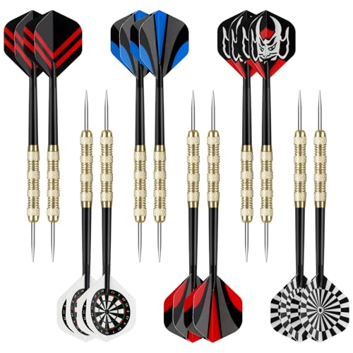 Professional Metal Tip Darts Set - 14g Classic Legend-Gold, 12 Pack