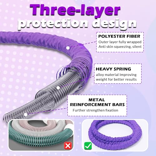 3 lbs Soft Weighted Hoop - Fat Burning & Waist Toning - Purple