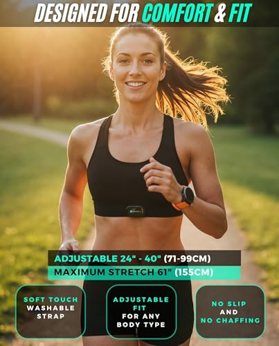 Bluetooth Heart Rate Monitor Chest Strap - Dual ANT+ & Bluetooth