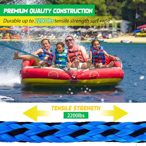 Heavy-Duty Boat Tow Harness with Pulley - Blue & Black