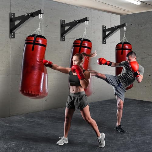 Yes4All Adjustable Wall Mount Punching Bag Hanger with Swivel Chain & Snap Hooks