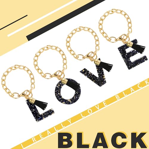 Initial Letter Charm for Tumbler Handle - Personalized L Charm Black