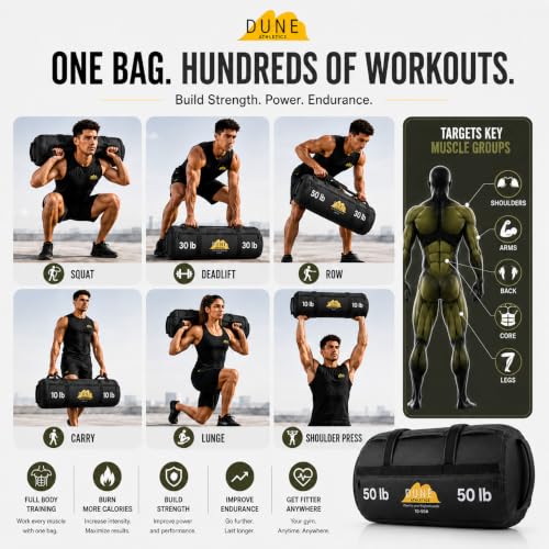 Sandbags for Working Out - Unfilled Small (10-50 lbs) Dark Gray