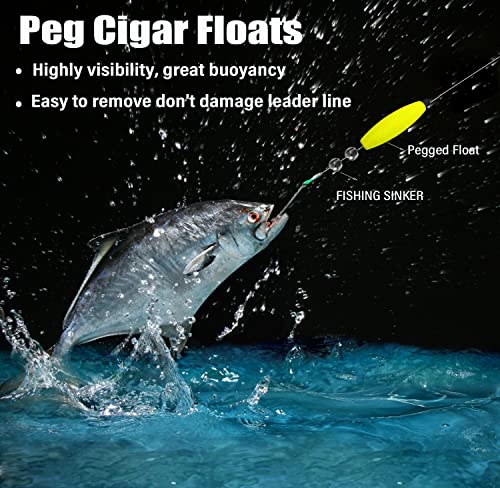 Foam Cigar Slip Fishing Corks Bobbers - 2" Orange, 8pcs