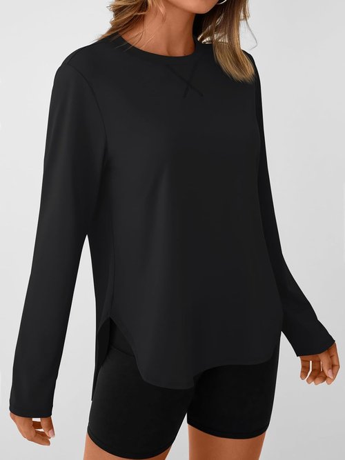 AUTOMET Women's Long Sleeve Workout Tops - Quick-Dry Gym Shirts with UPF 50+ UV Protection | Ideal for Running & Hiking