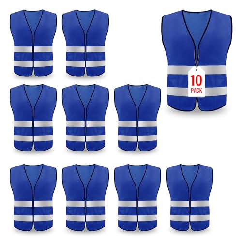 Safety Vest, Reflective High Visibility Construction Vest for Men, Work, Cycling, Runner, Surveyor, Volunteer, Road