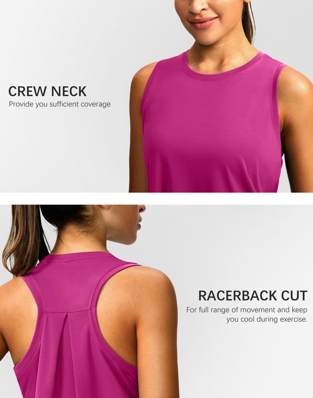 Skiennix Women's Racerback Workout Tank Top - Sleeveless Loose Fit for Yoga & Gym Activities