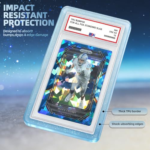 PSA Graded Card Slab Guard - Light Blue Glitter TPU Protector