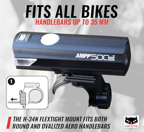 CATEYE AMPP500S USB Rechargeable Bike Headlight - Bright Cycling Light