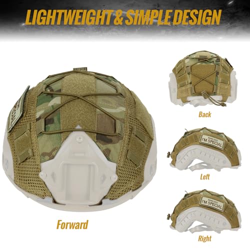 Tactical Helmet Cover - Lightweight Cloth for Fast & Bump Helmets - Large ComoColor