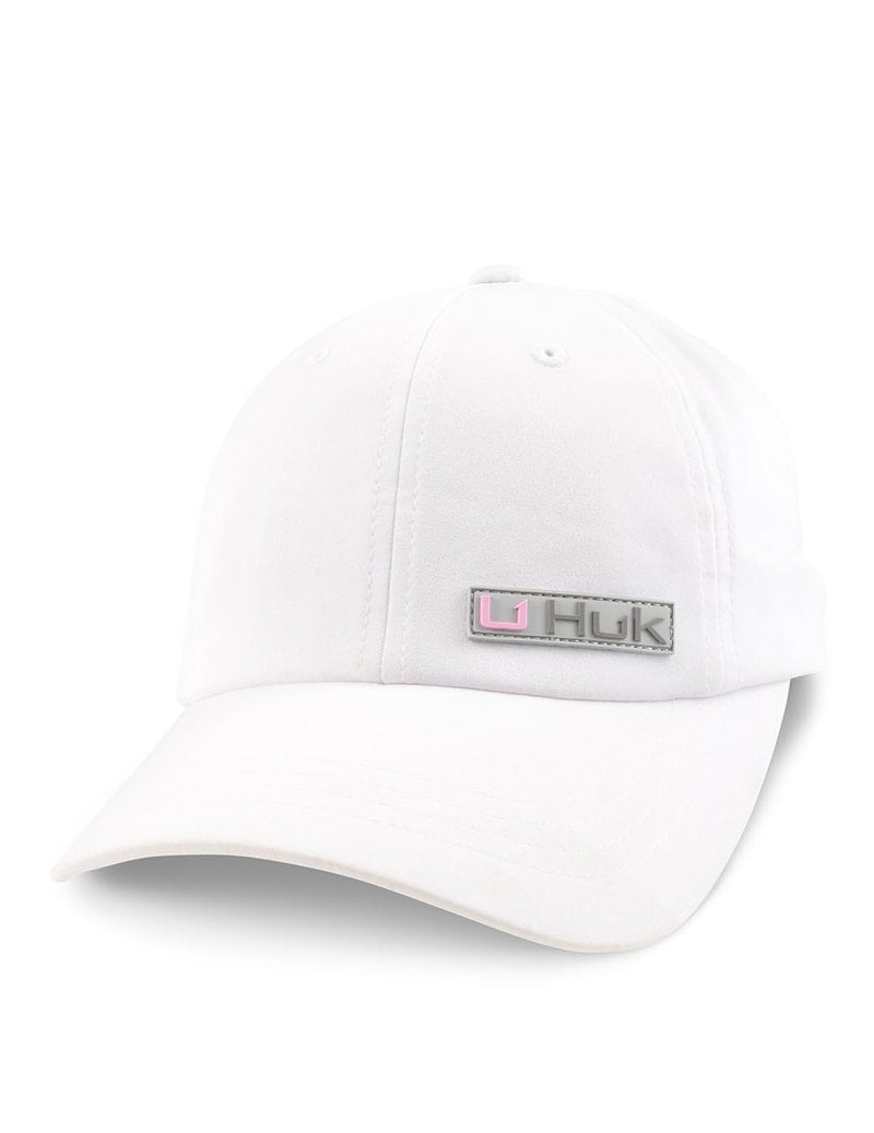 HUK - Womens Trucker Hat, Anti-Glare Snapback Fishing Hat for Women, White, One Size
