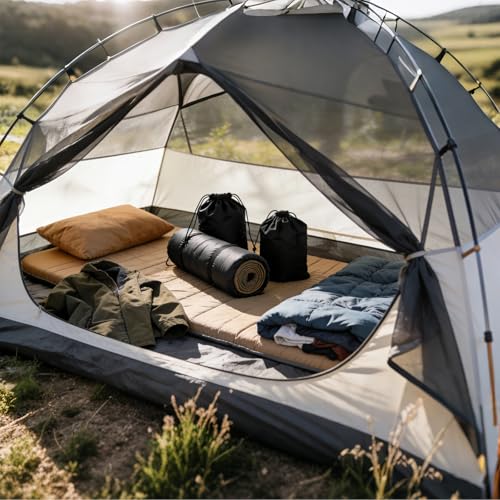 Quinnsus Waterproof Black 10x20 Inch Compression Sack - 2-Pack for Camping & Hiking