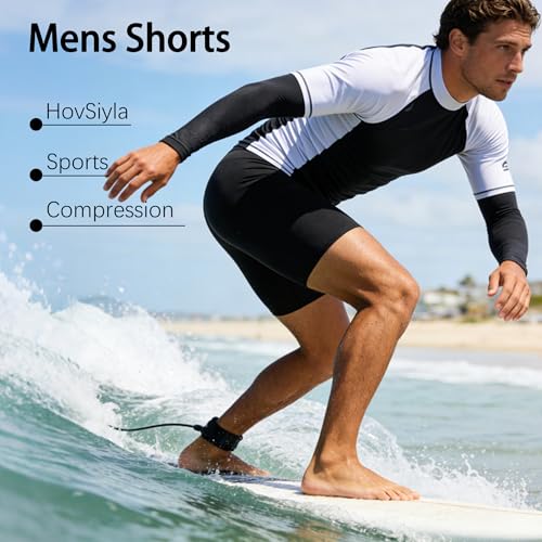 Compression Shorts for Men - Athletic Performance Baselayer - Black, Medium