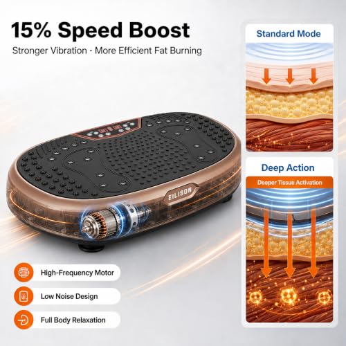 3D Vibration Plate Exercise Machine with 120 Speeds - Fitpro Brown