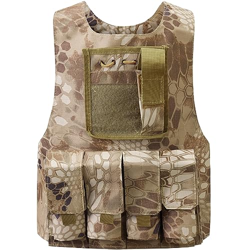 Kids Tactical Vest Camo - Outdoor Airsoft Costume for Ages 8-14