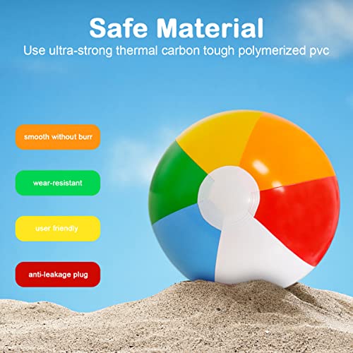 12-Inch Inflatable Beach Balls - 14 Pack for Kids Pool Parties