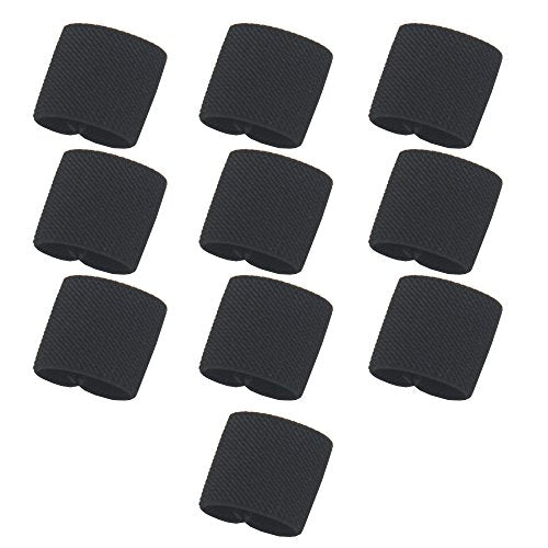 Tactical Elastic Web Belt Loop Keeper - Black, 10 Pack