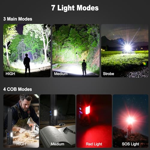 Rechargeable High Power LED Flashlight 90000 Lumens IPX7 Waterproof Camping Light