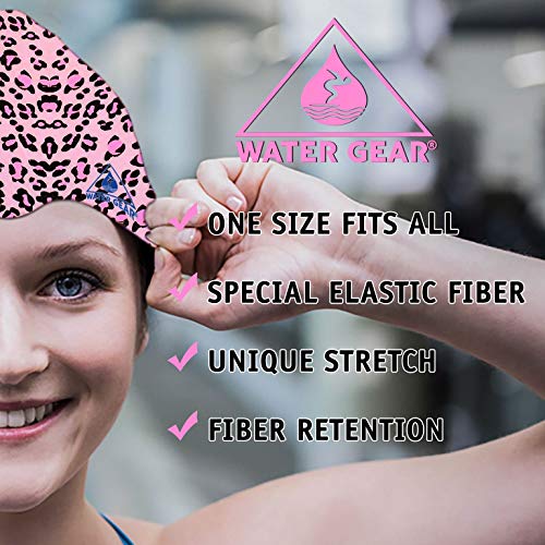 Silicone Adult Swim Cap - Pink Cheetah Design