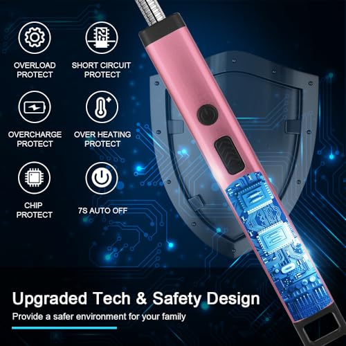 Rechargeable Candle Lighter - Electric Arc with Safety Features - Pink