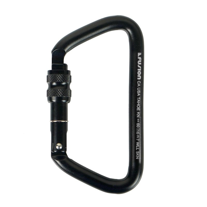 Screw Locking Carabiner 60KN - Fusion Climb® Tahoe - Professional Rock Climbing Carabiner - Heavy Duty Steel Clip - Screw Locking Carabiner for Climbing, Rappelling, D Shaped - UIAA