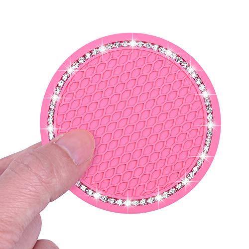 Car Coasters - Bling Pink 2.75" Diameter Cup Holder Set