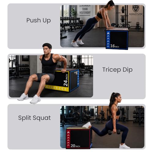 3-in-1 Foam Plyo Box - 16'' 20'' 24'' Soft Jump Box - Multicolor