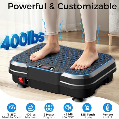 Vibration Plate Exercise Machine for Weight Loss - Black
