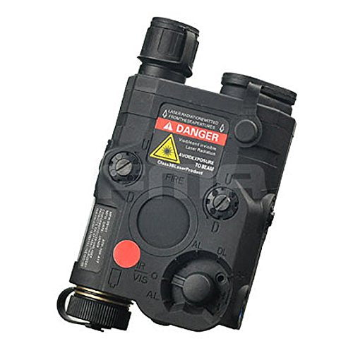 ATAIRSOFT (Airsoft Version) PEQ-15 Style AN-PEQ-15 Upgrade Version Red Sight + LED Flashlight for AEG GBB CQB (Black)