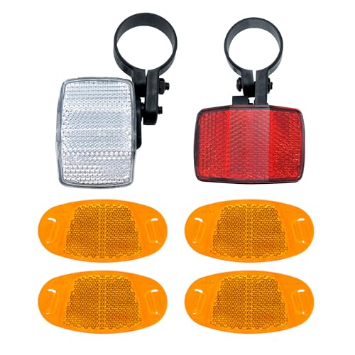 Bicycle Reflectors Kit - 6PCS Front & Rear Warning Reflectors