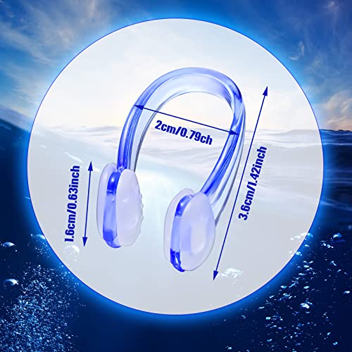 12 Pack Soft Silicone Swimming Nose Clips with Case - Bright Colors
