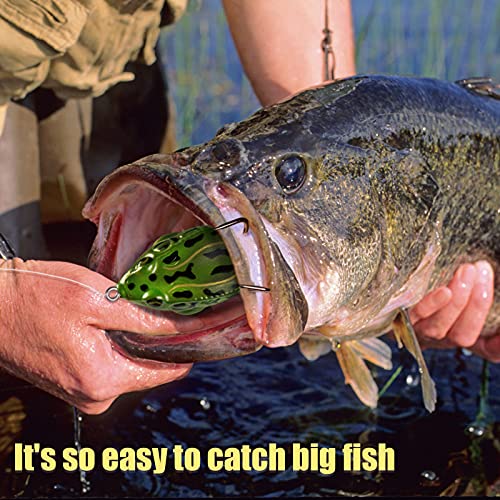 Topwater Frog Lure Kit - Realistic Prop Frog Soft Swimbait 2-1