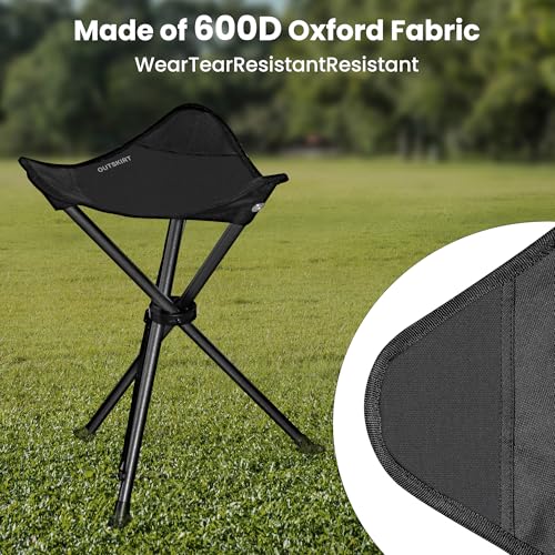 22.4-Inch Portable Folding Tripod Stool for Camping & Outdoor Activities (2 Pack)