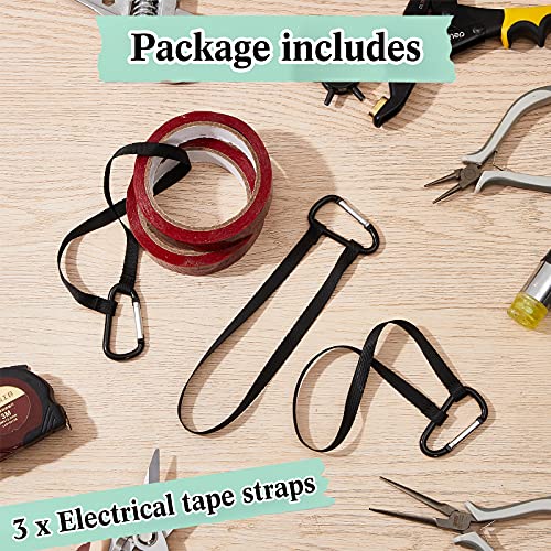 Shappy 3 Packs Electrical Tape Holder Chain Strap Thong Waist Tape Holder Lanyard with Metal Clips for Gaffers Tool Belts Photography Stage Carrying Tool