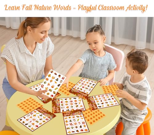 Fall Bingo Game Cards for 24 Players - Autumn Festival Fun